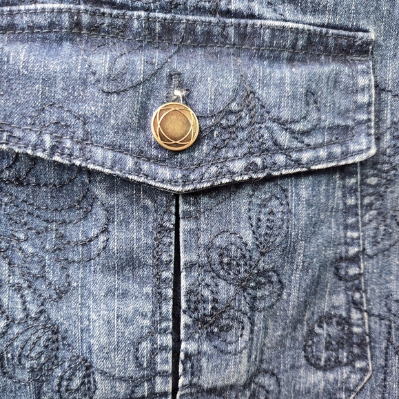 Alfred Dunner Petite | Embroidered Denim Jacket - Picture 3 of 6